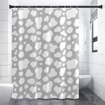 White And Grey Cow Print Premium Shower Curtain