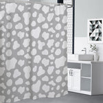 White And Grey Cow Print Premium Shower Curtain