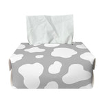 White And Grey Cow Print Rectangle Tissue Box Cover