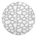 White And Grey Cow Print Round Blanket