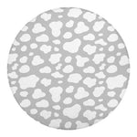 White And Grey Cow Print Round Blanket