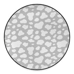 White And Grey Cow Print Round Floor Mat
