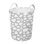 White And Grey Cow Print Round Laundry Basket