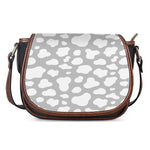 White And Grey Cow Print Saddle Bag