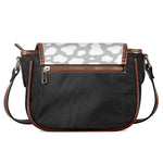 White And Grey Cow Print Saddle Bag