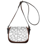 White And Grey Cow Print Saddle Bag