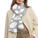 White And Grey Cow Print Scarf
