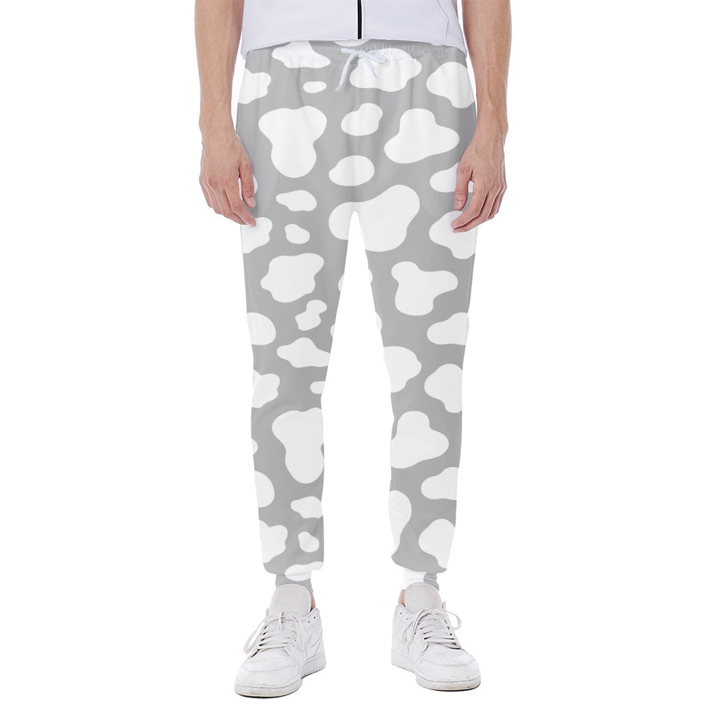 White And Grey Cow Print Scuba Joggers