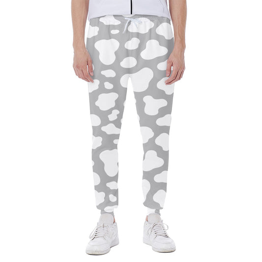 White And Grey Cow Print Scuba Joggers