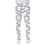 White And Grey Cow Print Scuba Joggers