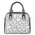 White And Grey Cow Print Shoulder Handbag
