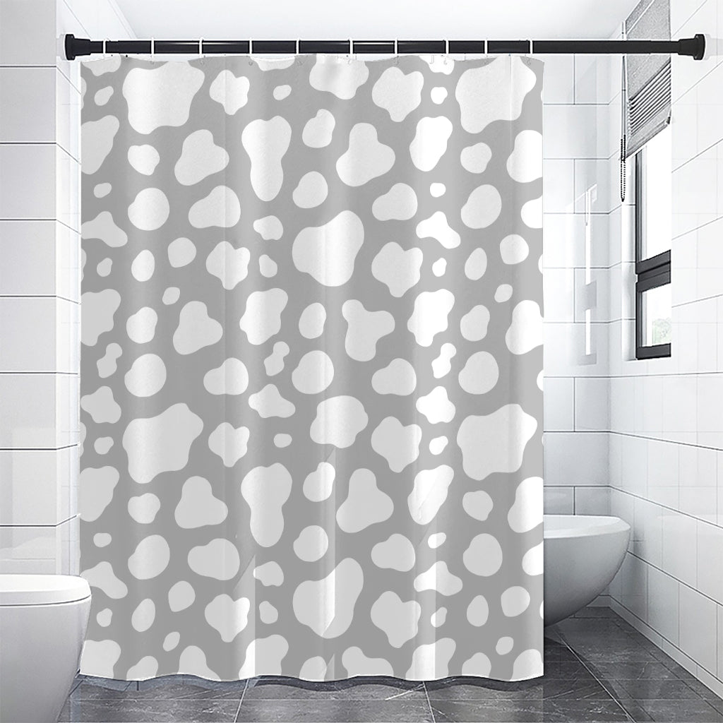 White And Grey Cow Print Shower Curtain