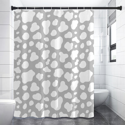 White And Grey Cow Print Shower Curtain