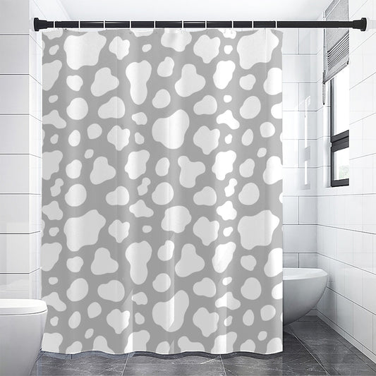 White And Grey Cow Print Shower Curtain