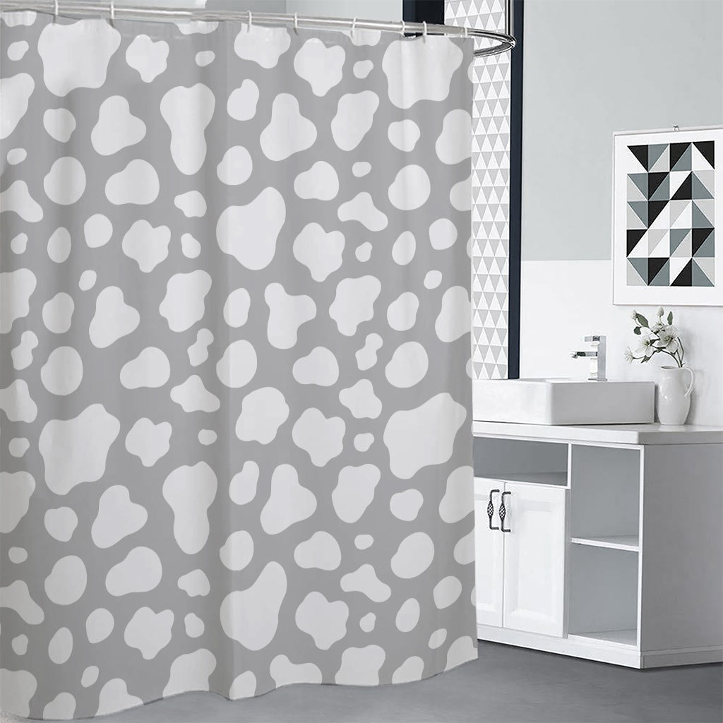 White And Grey Cow Print Shower Curtain