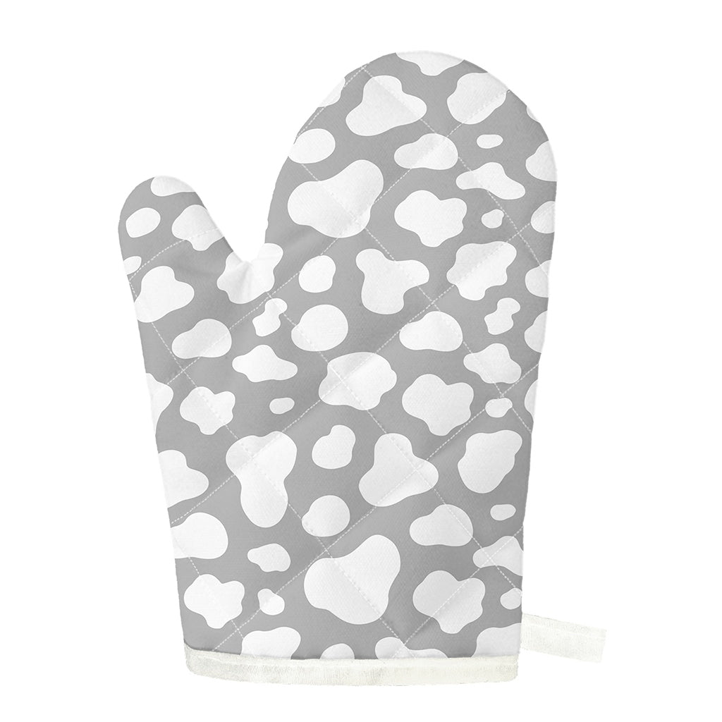 White And Grey Cow Print Single Oven Mitt