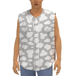 White And Grey Cow Print Sleeveless Baseball Jersey