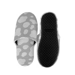 White And Grey Cow Print Slippers