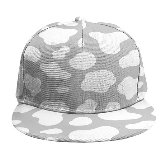 White And Grey Cow Print Snapback Cap