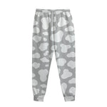 White And Grey Cow Print Sweatpants