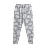 White And Grey Cow Print Sweatpants