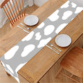 White And Grey Cow Print Table Runner