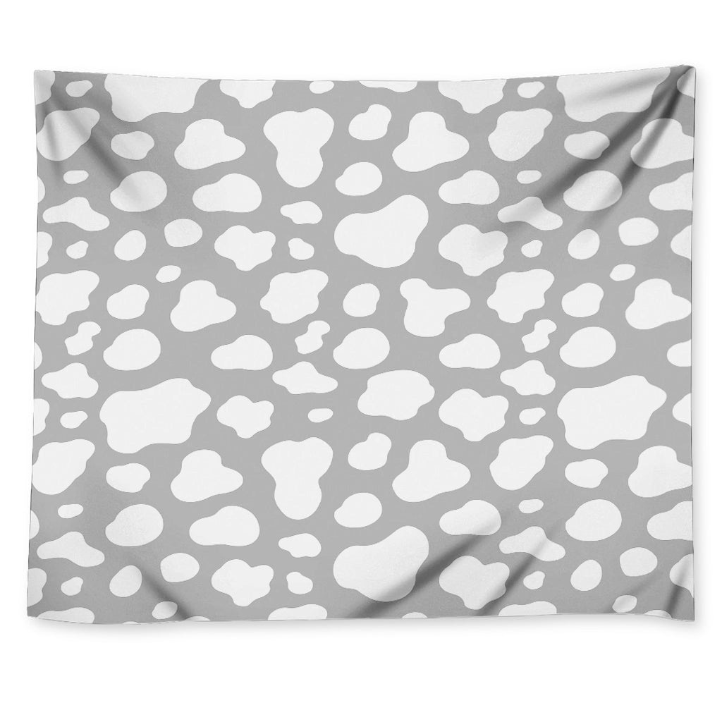 White And Grey Cow Print Tapestry