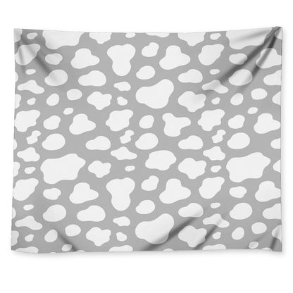 White And Grey Cow Print Tapestry