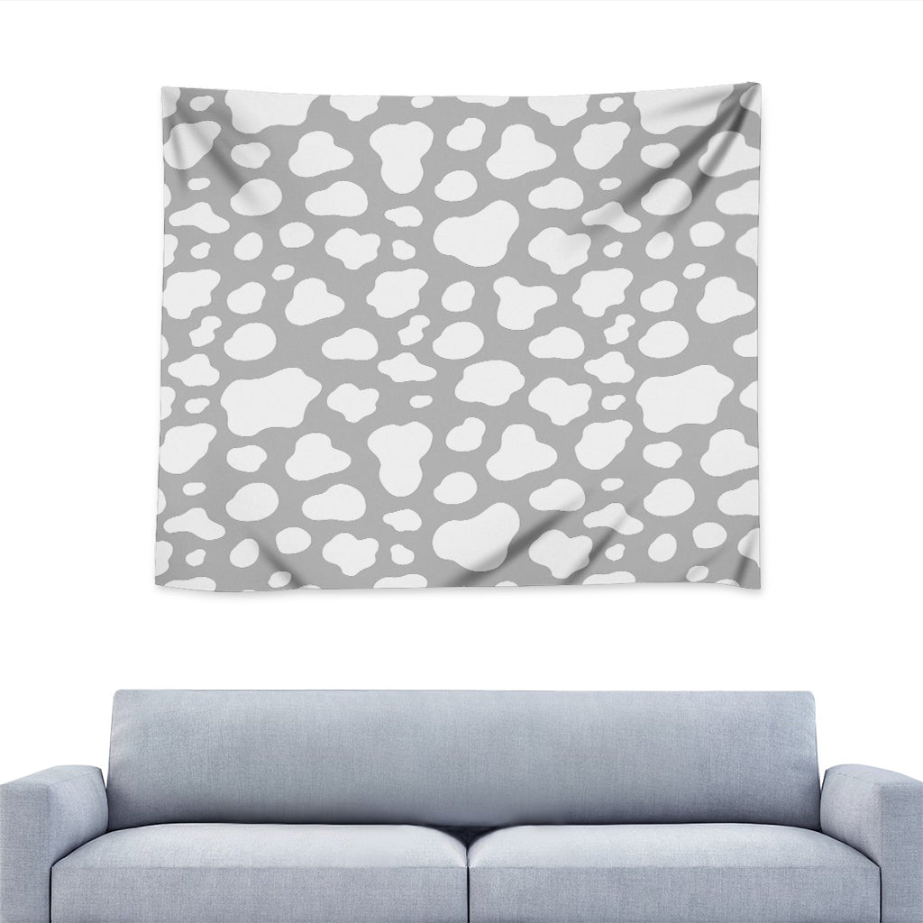 White And Grey Cow Print Tapestry