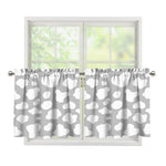 White And Grey Cow Print Tier Curtains