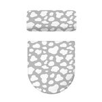White And Grey Cow Print Toilet Lid And Tank Cover Set