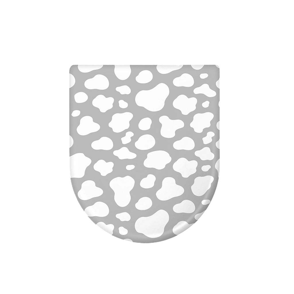 White And Grey Cow Print Toilet Lid Cover