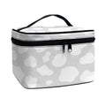 White And Grey Cow Print Travel Makeup Bag
