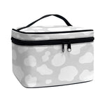 White And Grey Cow Print Travel Makeup Bag