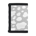 White And Grey Cow Print Trifold Wallet