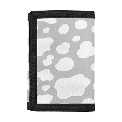 White And Grey Cow Print Trifold Wallet