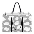 White And Grey Cow Print Utility Tote Bag