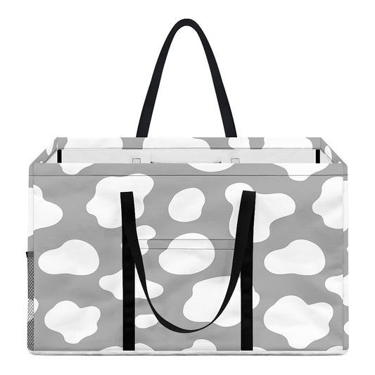 White And Grey Cow Print Utility Tote Bag