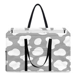White And Grey Cow Print Utility Tote Bag