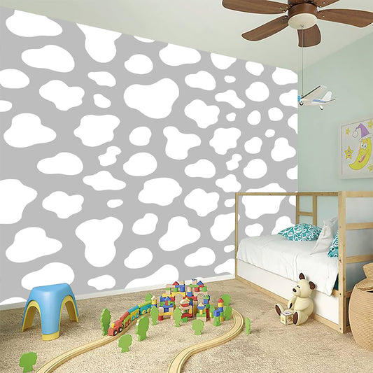 White And Grey Cow Print Wall Sticker