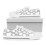 White And Grey Cow Print White Low Top Sneakers