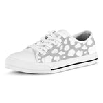 White And Grey Cow Print White Low Top Sneakers
