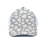 White And Grey Cow Print White Mesh Trucker Cap
