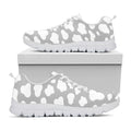 White And Grey Cow Print White Running Shoes