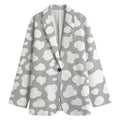 White And Grey Cow Print Women's Blazer