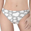 White And Grey Cow Print Women's Thong