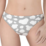White And Grey Cow Print Women's Thong