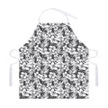 White And Grey Hawaiian Pattern Print Adjustable Apron