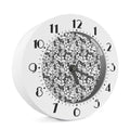 White And Grey Hawaiian Pattern Print Alarm Clock
