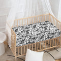 White And Grey Hawaiian Pattern Print Baby Crib Sheet